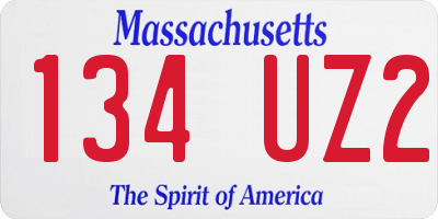 MA license plate 134UZ2