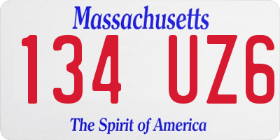 MA license plate 134UZ6