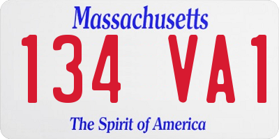 MA license plate 134VA1