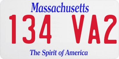 MA license plate 134VA2