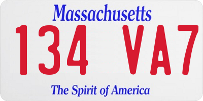 MA license plate 134VA7