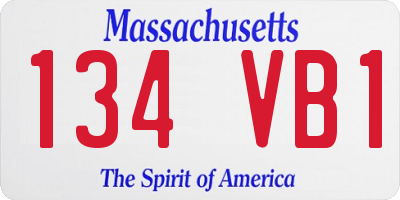 MA license plate 134VB1