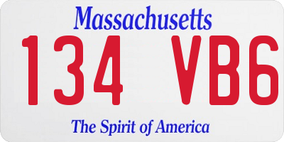 MA license plate 134VB6