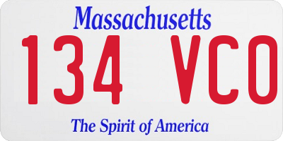 MA license plate 134VC0