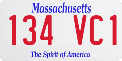 MA license plate 134VC1