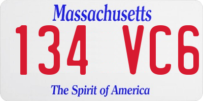 MA license plate 134VC6