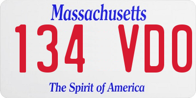 MA license plate 134VD0