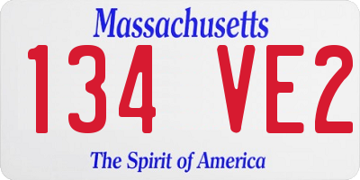 MA license plate 134VE2