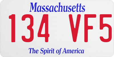 MA license plate 134VF5