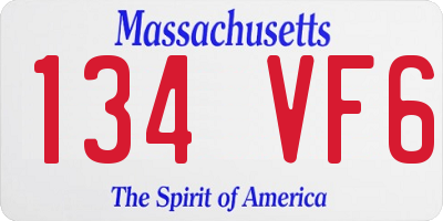 MA license plate 134VF6
