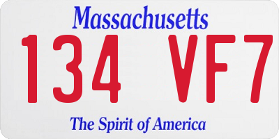 MA license plate 134VF7