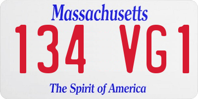 MA license plate 134VG1
