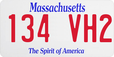 MA license plate 134VH2