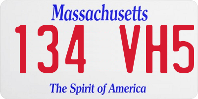 MA license plate 134VH5