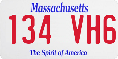 MA license plate 134VH6