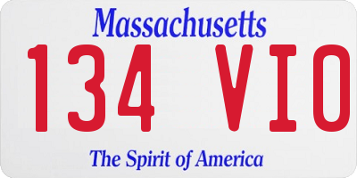 MA license plate 134VI0