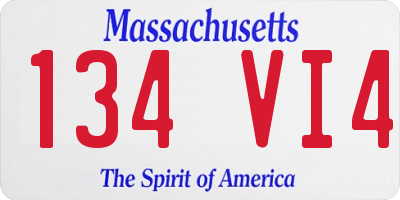 MA license plate 134VI4