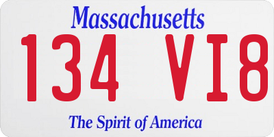 MA license plate 134VI8