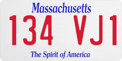 MA license plate 134VJ1