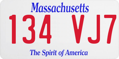 MA license plate 134VJ7