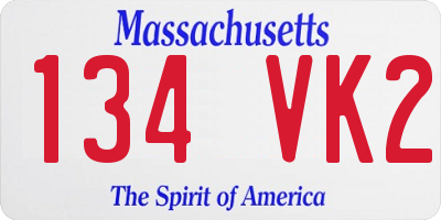 MA license plate 134VK2