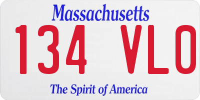 MA license plate 134VL0