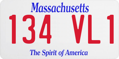 MA license plate 134VL1