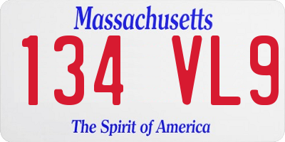 MA license plate 134VL9