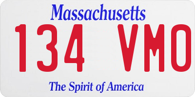 MA license plate 134VM0