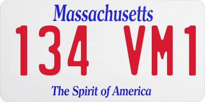 MA license plate 134VM1