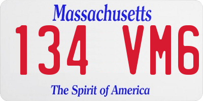 MA license plate 134VM6