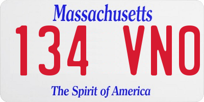 MA license plate 134VN0