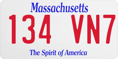 MA license plate 134VN7