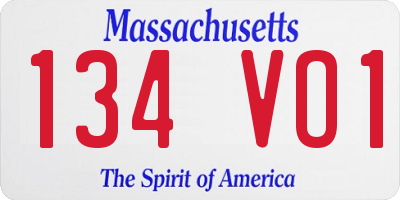 MA license plate 134VO1