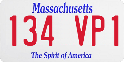 MA license plate 134VP1
