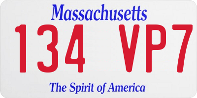 MA license plate 134VP7