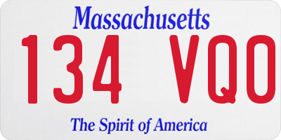 MA license plate 134VQ0
