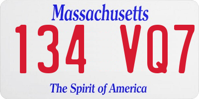 MA license plate 134VQ7