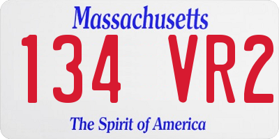 MA license plate 134VR2