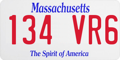 MA license plate 134VR6