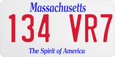 MA license plate 134VR7
