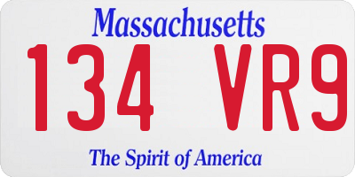 MA license plate 134VR9