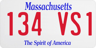 MA license plate 134VS1