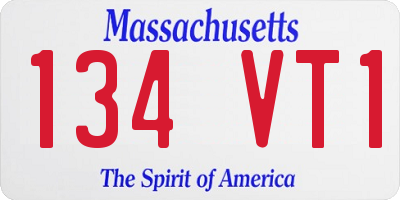 MA license plate 134VT1