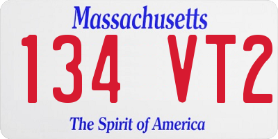 MA license plate 134VT2