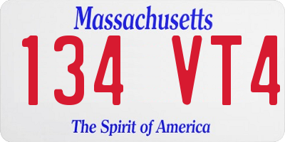 MA license plate 134VT4
