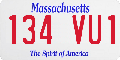 MA license plate 134VU1