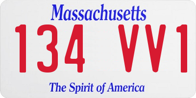 MA license plate 134VV1