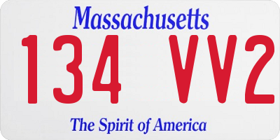 MA license plate 134VV2