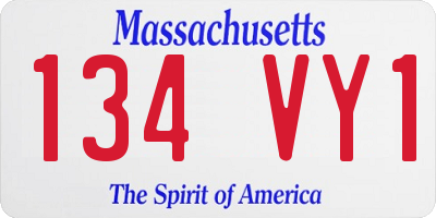 MA license plate 134VY1